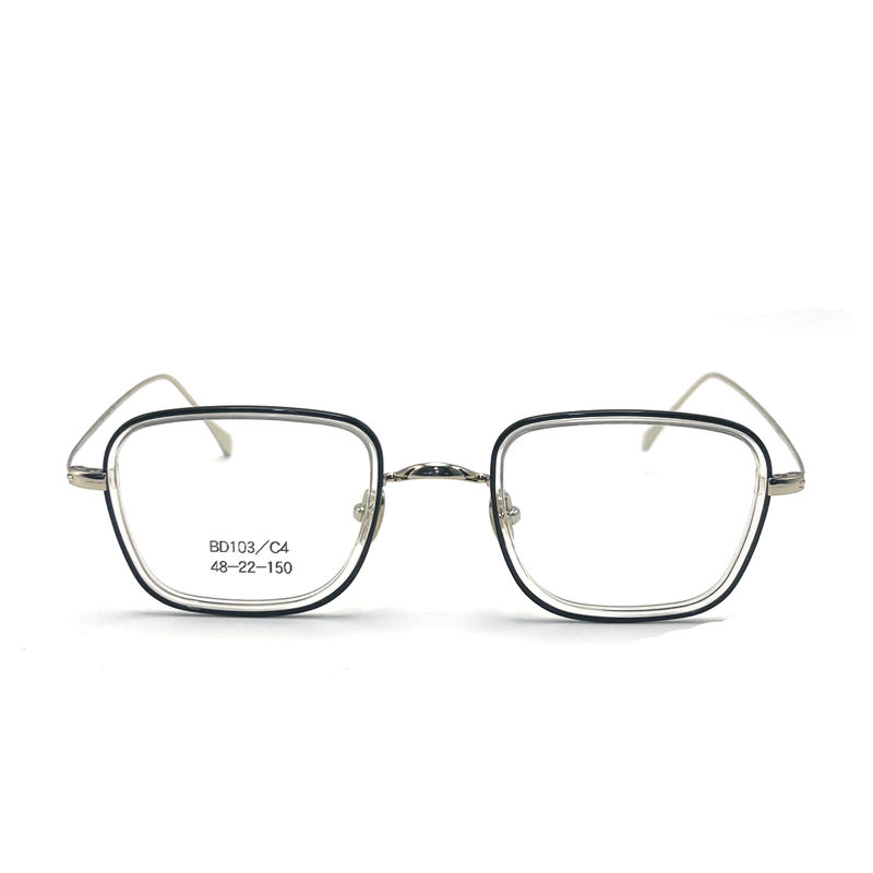 BD103 Custom Frame Color Square Acetate Metal Frames - Premium Quality