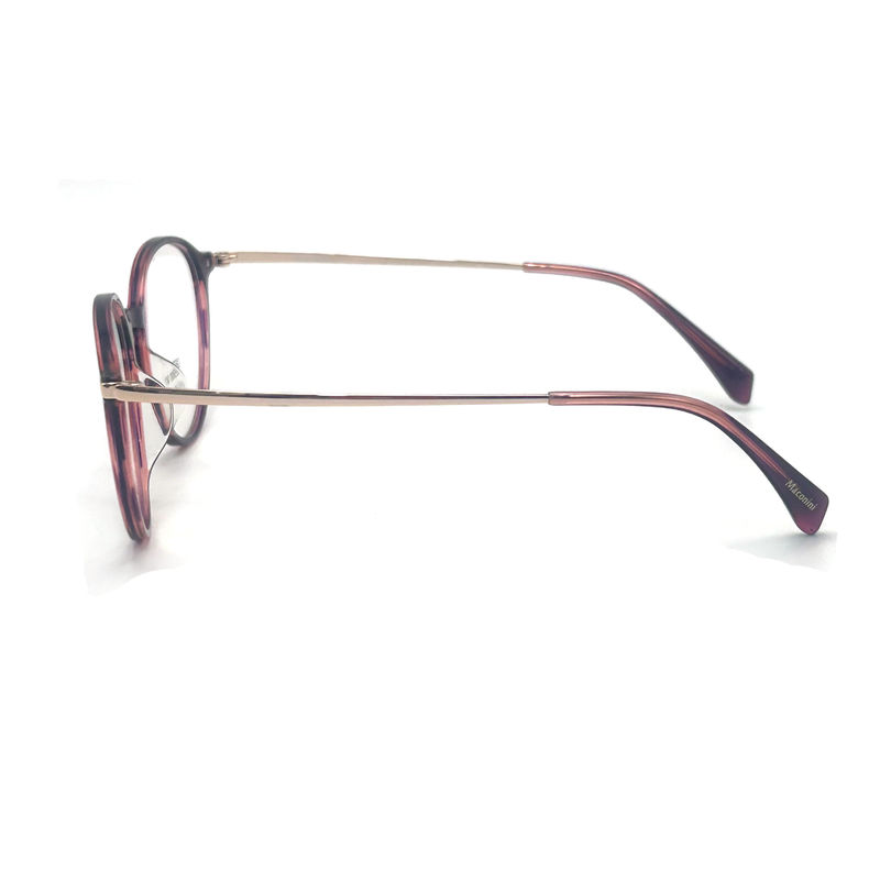 OPT SUN001 Acetate Optical Frame with high elasticity temples trendy Round Style Fashionable Look