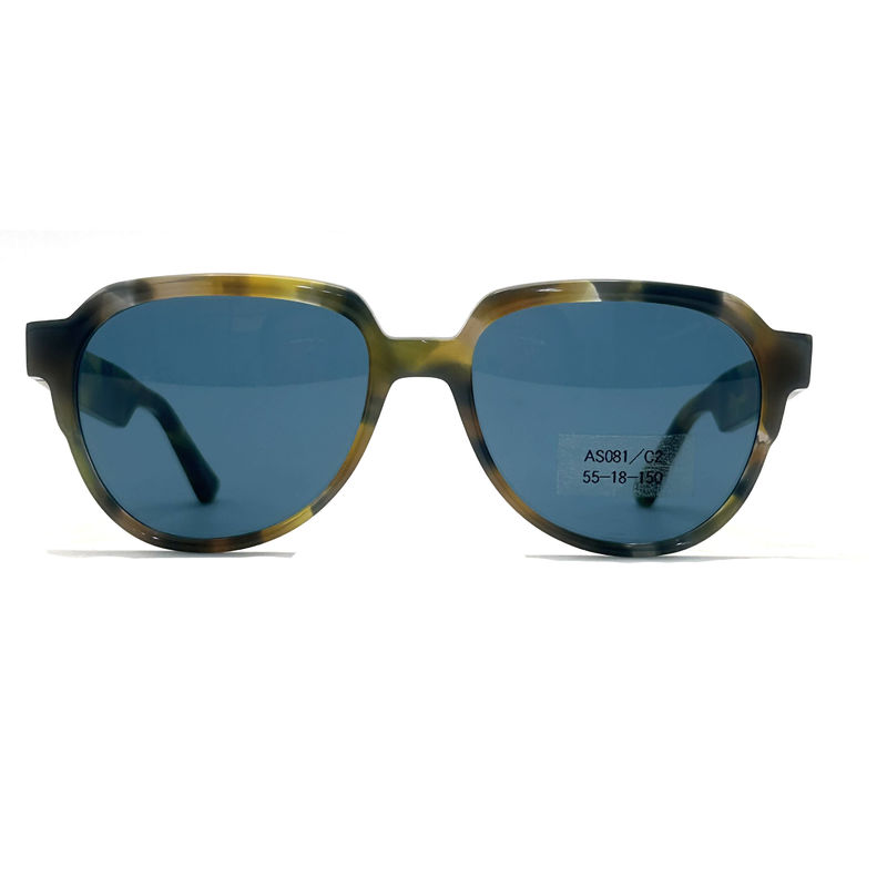 AS081 CR 39 Lens Material Acetate Frame Sunglasses for Pilots and Eye Shape