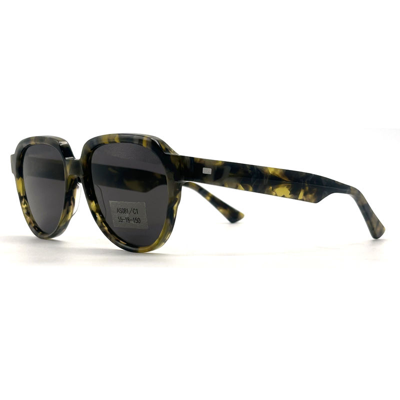 AS081 CR 39 Lens Material Acetate Frame Sunglasses for Pilots and Eye Shape