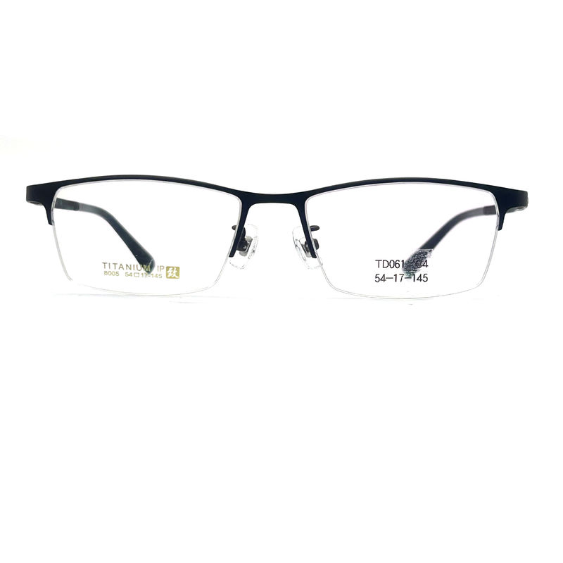 TD061 Elegant Titanium Frame for Eyeglasses with Semi-rimless Eyeshape and Rectangle Design
