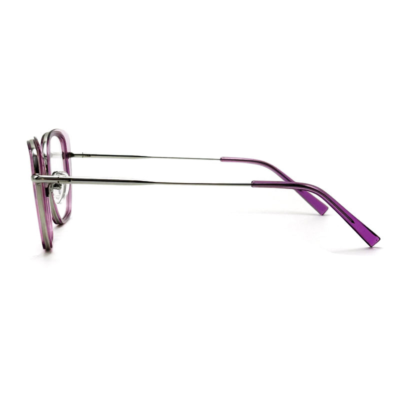 BD138M Customized Square Vintage Style Acetate Metal Glasses For Women
