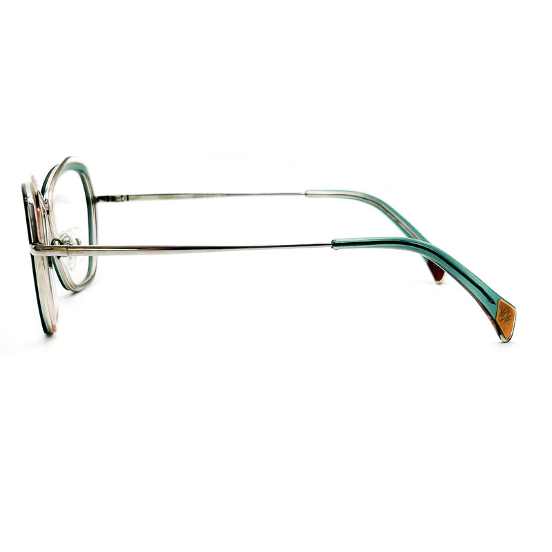 BD136M Customized Vintage Square Glasses Acetate Metal Frames For Women