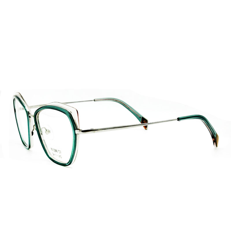 BD136M Customized Vintage Square Glasses Acetate Metal Frames For Women