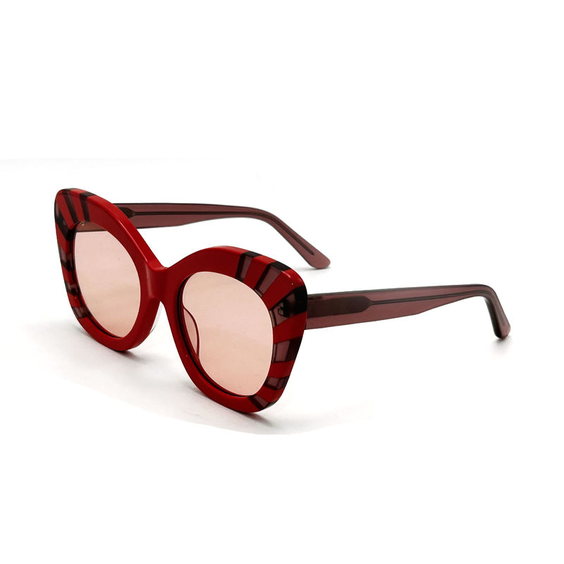 Square Eye Shape Acetate Frame Sunglasses for Women 100% UV Protection-model AS104 ,Sunglasses OEM Factory