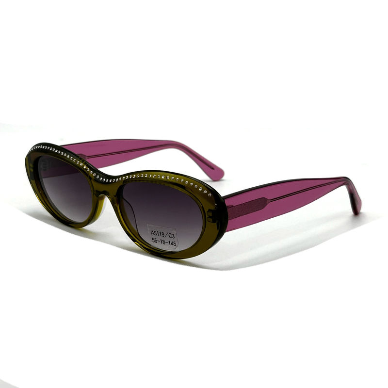 Acetate Sheet Frame Womens Classic Butterfly Sunglasses with Strass-AS119 ,ODM/OEM Factory