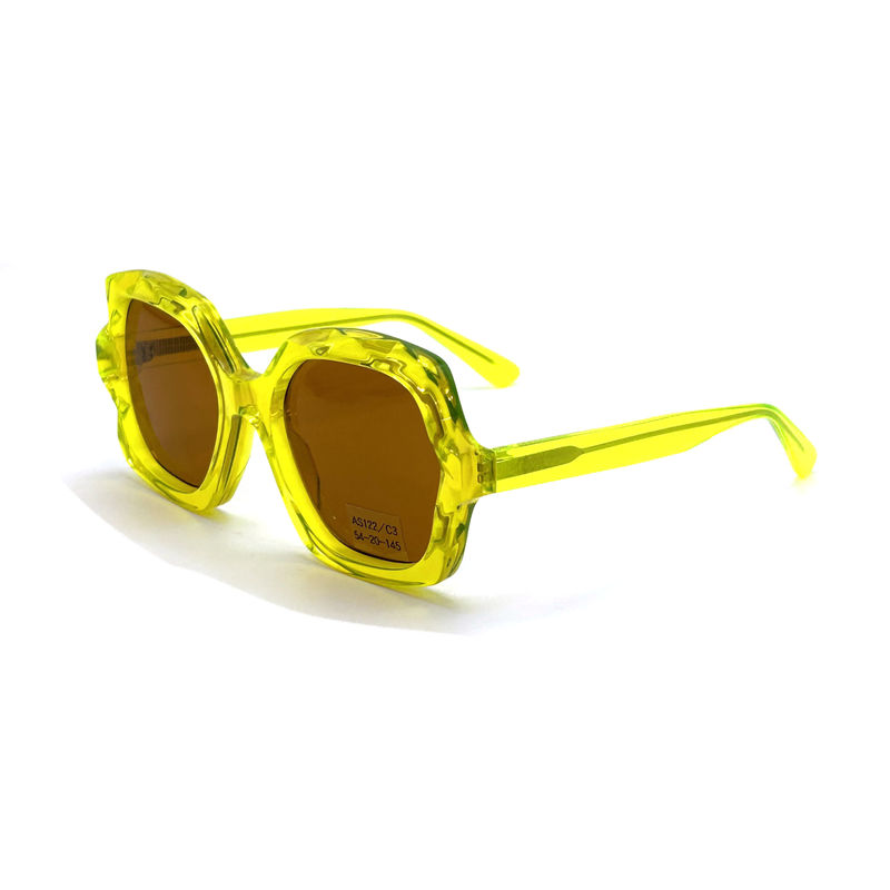 Acetate Frame Sunglasses Featuring Modern Style——model AS122 - CR 39 100% UV Protection, ODM/OEM factory