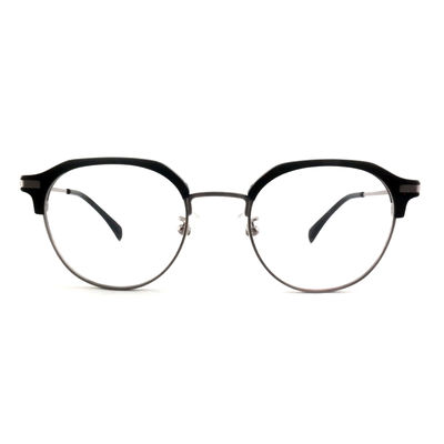 Good price FP2713 Vintage Round Acetate Metal Glasses Unisex Lightweight Spectacle online